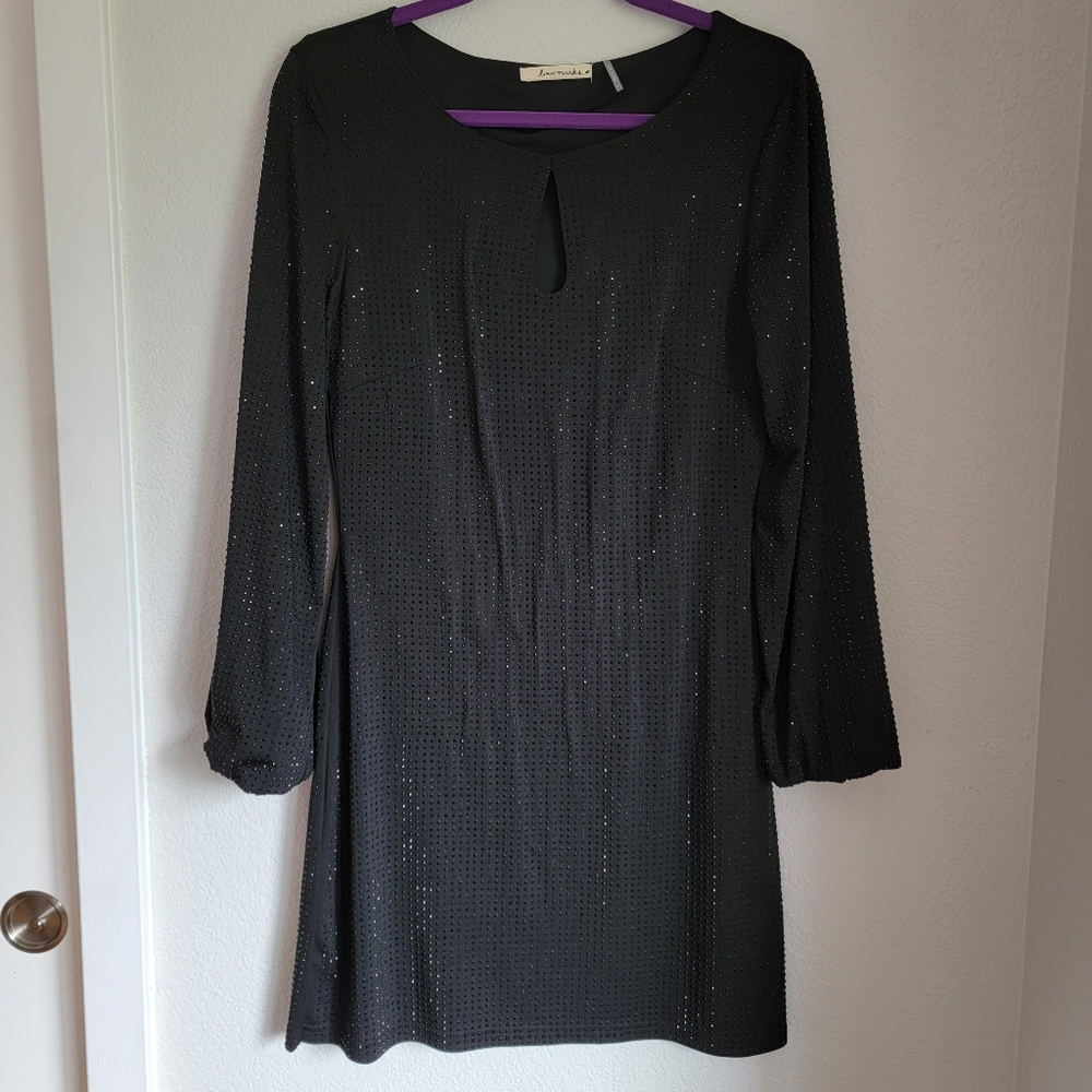 Lovemaks Black Rhinestones Dress [S]